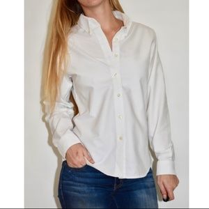 Lands' End White Long Sleeve Button Down